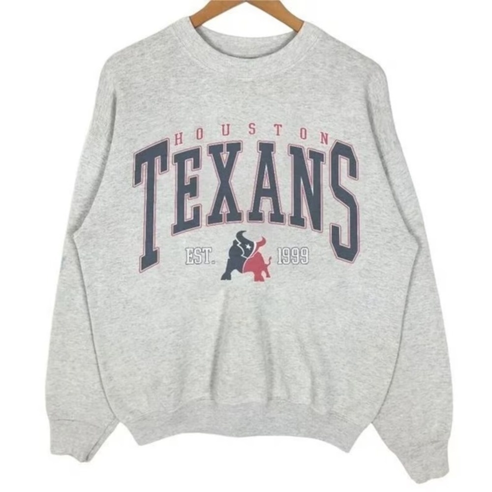 Houston Texans Retro Football Graphic Fan Sweatshirt